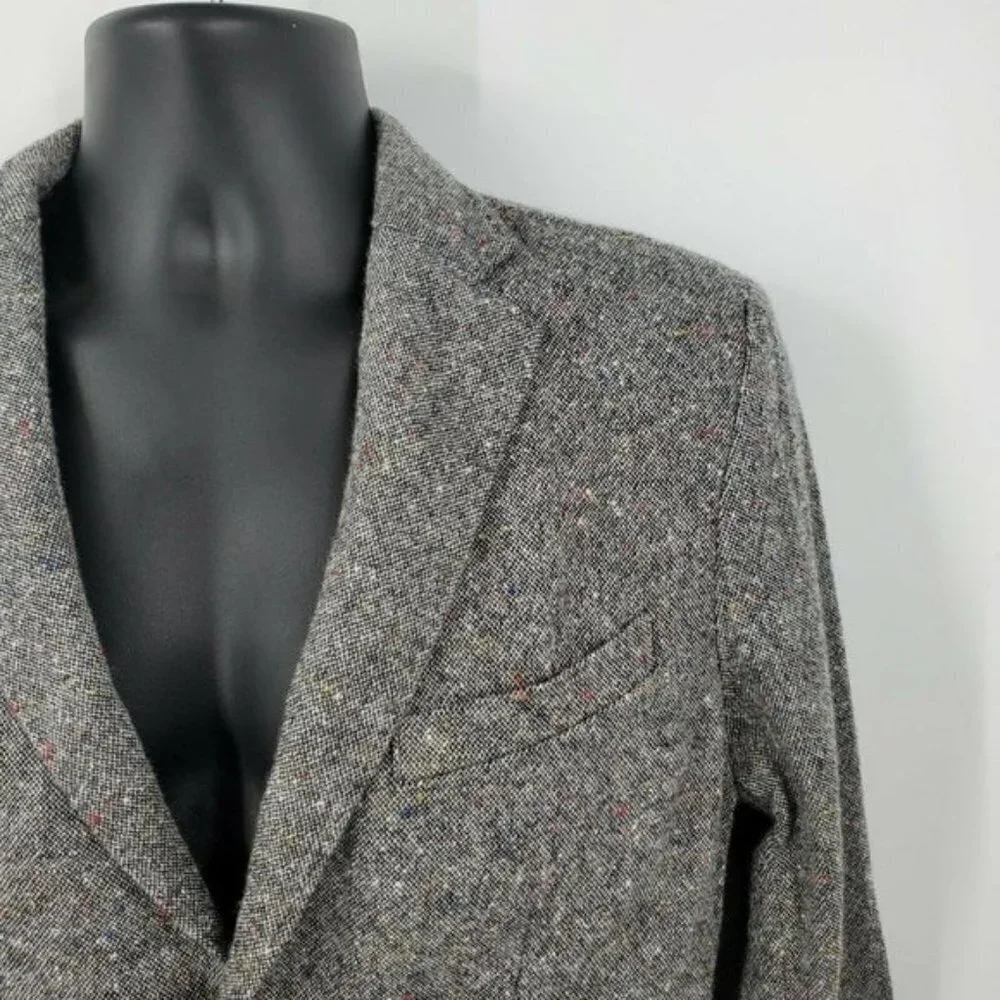 Barque New York Men's Speckled Tweed 3 Pocket Jacket Blazer Gray Size Medium‎ - Picture 2 of 8